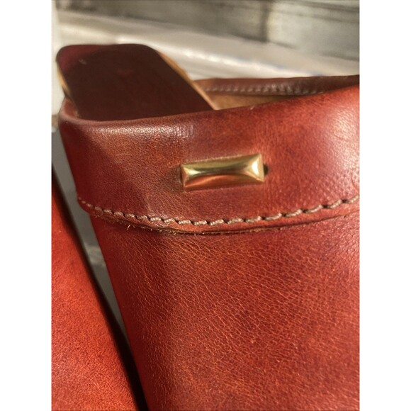 Classic Clogs Rust 3” Heel Wooden Swedish Hasbeens Sandals Womens US 8 EU 39 - Picture 10 of 14